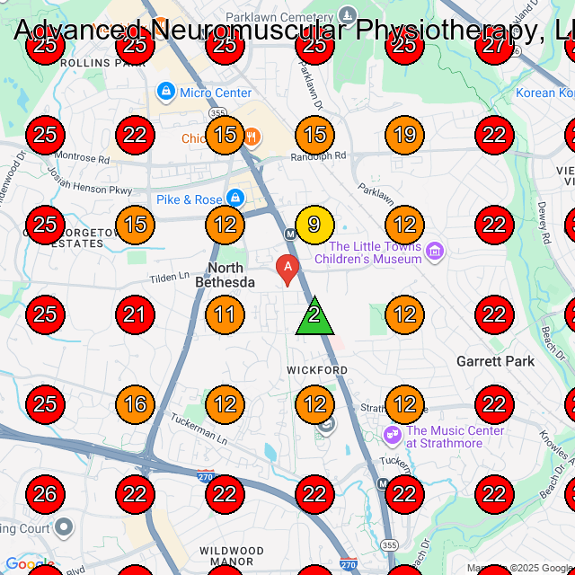 Advanced Neuromuscular Physiotherapy, LLC GeoGrid visibility map for Physical Therapy Clinic in The
